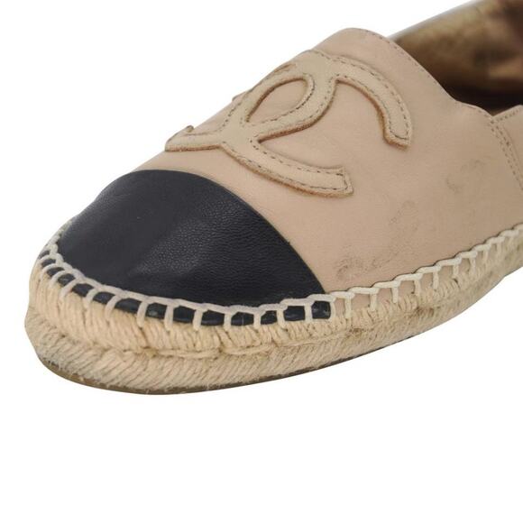 Chanel Embroidered Espadrille 37 Leather CC Cap Toe Flats CC-0803N-0006 - Picture 8 of 12